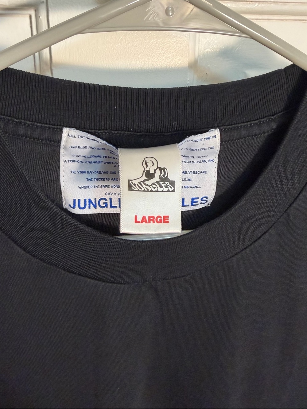 Jungles Jungles Black Bead Embroidered Tee Men’s Large Street Art - Picture 5 of 6